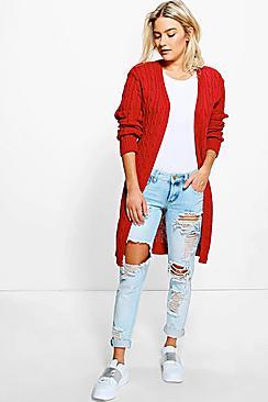 Boohoo Poppy Midi Cable Cardigan