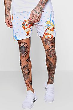 Boohoo Printed Woven Drawstring Short
