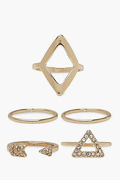 Boohoo Triangle & Arrow Ring Pack