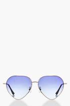 Boohoo Lexi Blue Ombre Lense Heart Fashion Glasses
