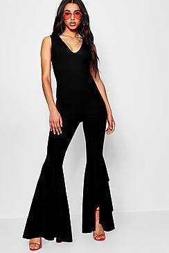 Boohoo Stefflon Don Frill Hem Jumpsuit