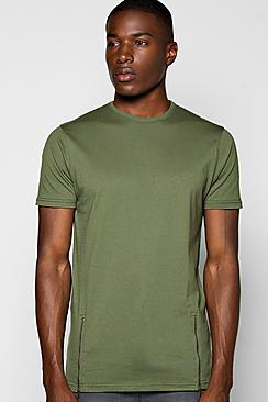 Boohoo Skater Length T Shirt With Front Zips