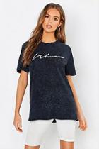Boohoo Woman Print Acid Wash T-shirt