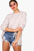 Boohoo Chenille Tie Split Front Jumper