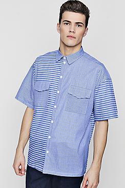 Boohoo Contrast Stripe Shirt With Pockets