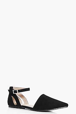 Boohoo Robyn Two Part Wrap Strap Pointed Flat