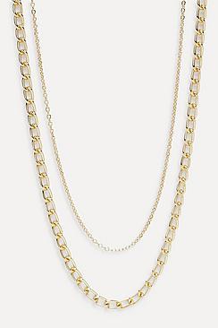 Boohoo Chunky Chain Simple Layered Necklace