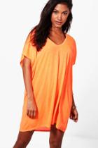 Boohoo Tilly Jersey Beach Cover Up Orange