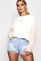 Boohoo Plus Helen Colour Block Sleeve Sweat Top