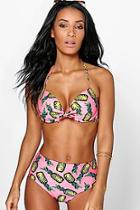 Boohoo Rhodes Mix And Match Pineapple Underwired Top