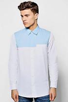 Boohoo Long Sleeve Contrast Yoke Shirt