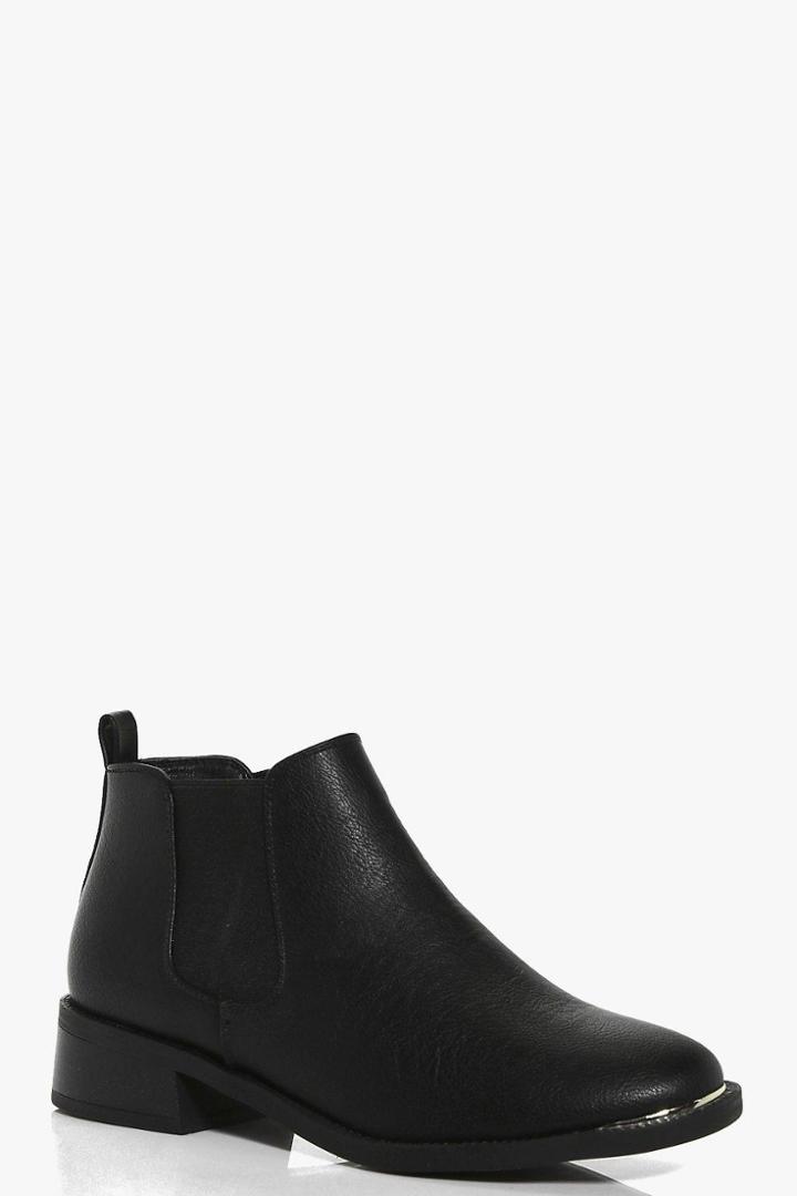 Boohoo Daisy Chelsea Boot Black