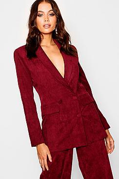 Boohoo Cord Button Detail Blazer