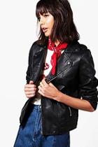 Boohoo Jade Vegan Leather Biker Jacket