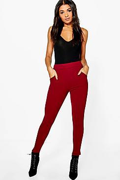 Boohoo Eva Crepe Stretch Skinny Trousers