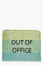 Boohoo Erin Out Of Office Slogan Embellished Clutch Yellow