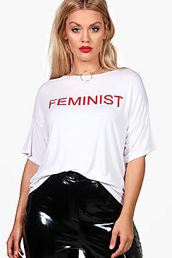 Boohoo Plus Ebony Feminist T-shirt