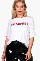 Boohoo Plus Ebony Feminist T-shirt