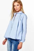 Boohoo Rosie Woven Oversized Shirt Blue