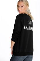 Boohoo Hellen San Francisco Sweater Black