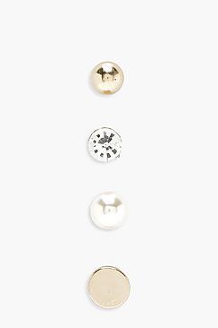 Boohoo Carly Mixed Stud 4pk