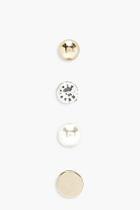 Boohoo Carly Mixed Stud 4pk