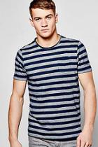 Boohoo Stripe T Shirt In Yarn Dye