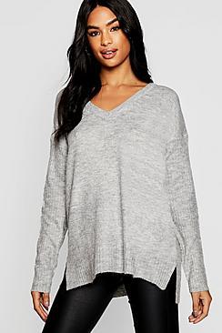 Boohoo Tall Rib Sleeve Oversized Jumper