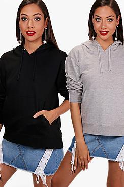 Boohoo Evie 2 Pack Basic Hoodie
