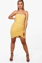 Boohoo Plus Ruched Side Split Bandeau Dress