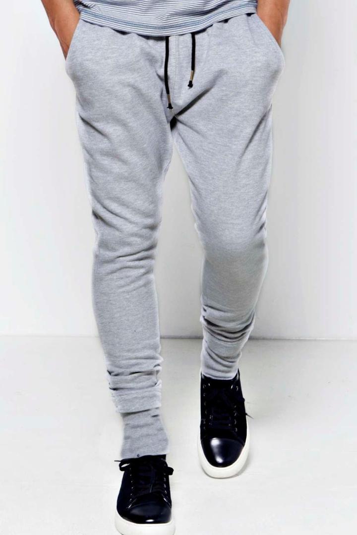 Boohoo Drop Crotch Joggers Grey