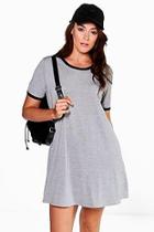 Boohoo Plus Tilly Binding Swing Dress