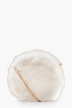 Boohoo Bec Round Faux Fur Cross Body Bag