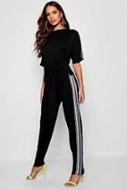 Boohoo Tall Wendy Side Tape Tie Top & Jogger Set