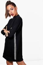 Boohoo Lauren Stripe Tape Trim Sweat Dress