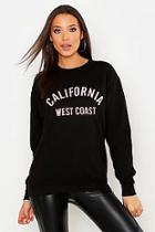 Boohoo Tall California West Coast Slogan Sweat
