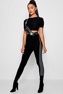 Boohoo Contrast Side Panel Highwaisted Legging