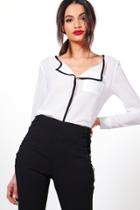 Boohoo Karina Contrast Trim Shirt White