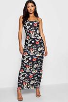Boohoo Strappy Floral Butterfly Maxi Dress