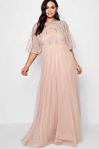 Boohoo Plus Caitlyn Embellished Angel Sleeve Maxi Dress
