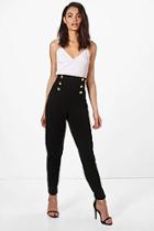 Boohoo Button Front Skinny Trouser