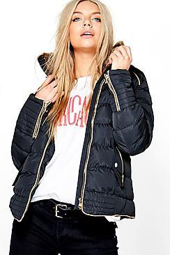 Boohoo Julia Fitted Bubble Coat