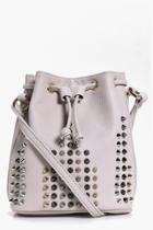 Boohoo Leila Studded Duffle Bag Grey