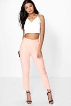 Boohoo Audrey Chino Style Woven Trousers Blush