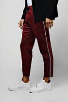 Boohoo Cord Jogger Style Pants With Side Piping