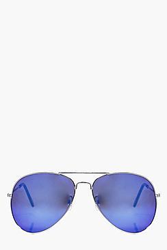 Boohoo Molly Blue Lense Aviator Fashion Glasses