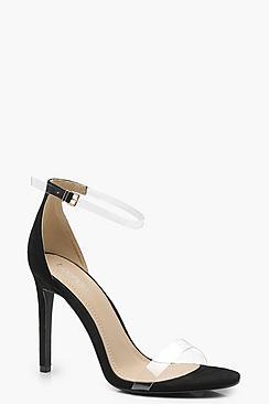 Boohoo Olivia Perspex Band 2 Part Heels