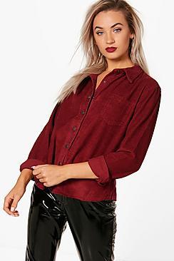 Boohoo Ellie Oversized Cord Shirt