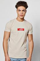 Boohoo Man Red Box Logo Print T Shirt