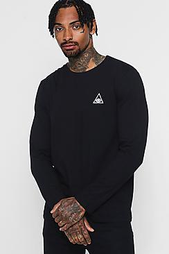 Boohoo Long Sleeve Eye Embroidered T-shirt